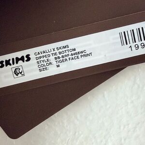 SOLD.  Roberto Cavalli x SKIMS Tiger Print Tie Side Bikini Bottom Size M NWT